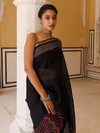 Black Heritage Saree – Timeless Craft Meets High-Value Fashion - Image 3