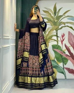 Midnight Gold Luxe Chaniya Choli – Royal Trade Edition
