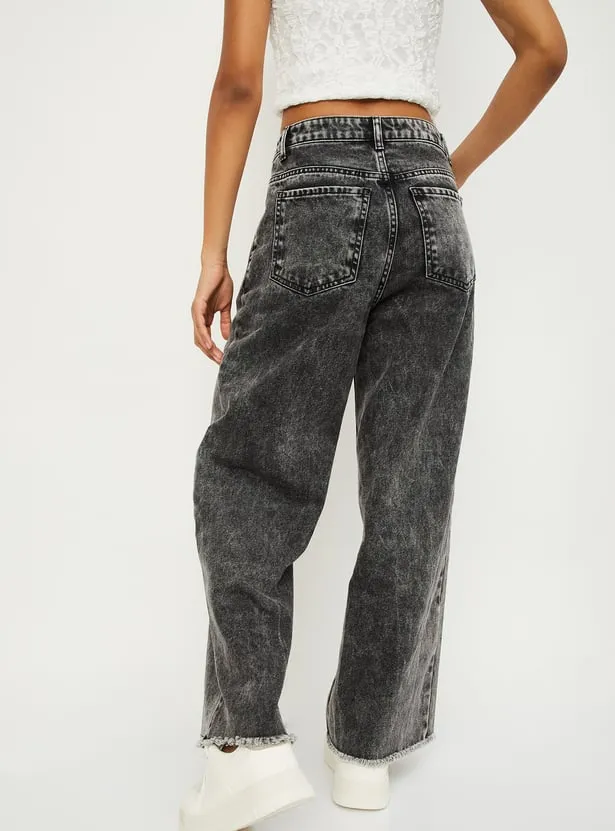 Graphite Edge Washed Wide-Leg Jeans – Global Street Luxe - Image 2