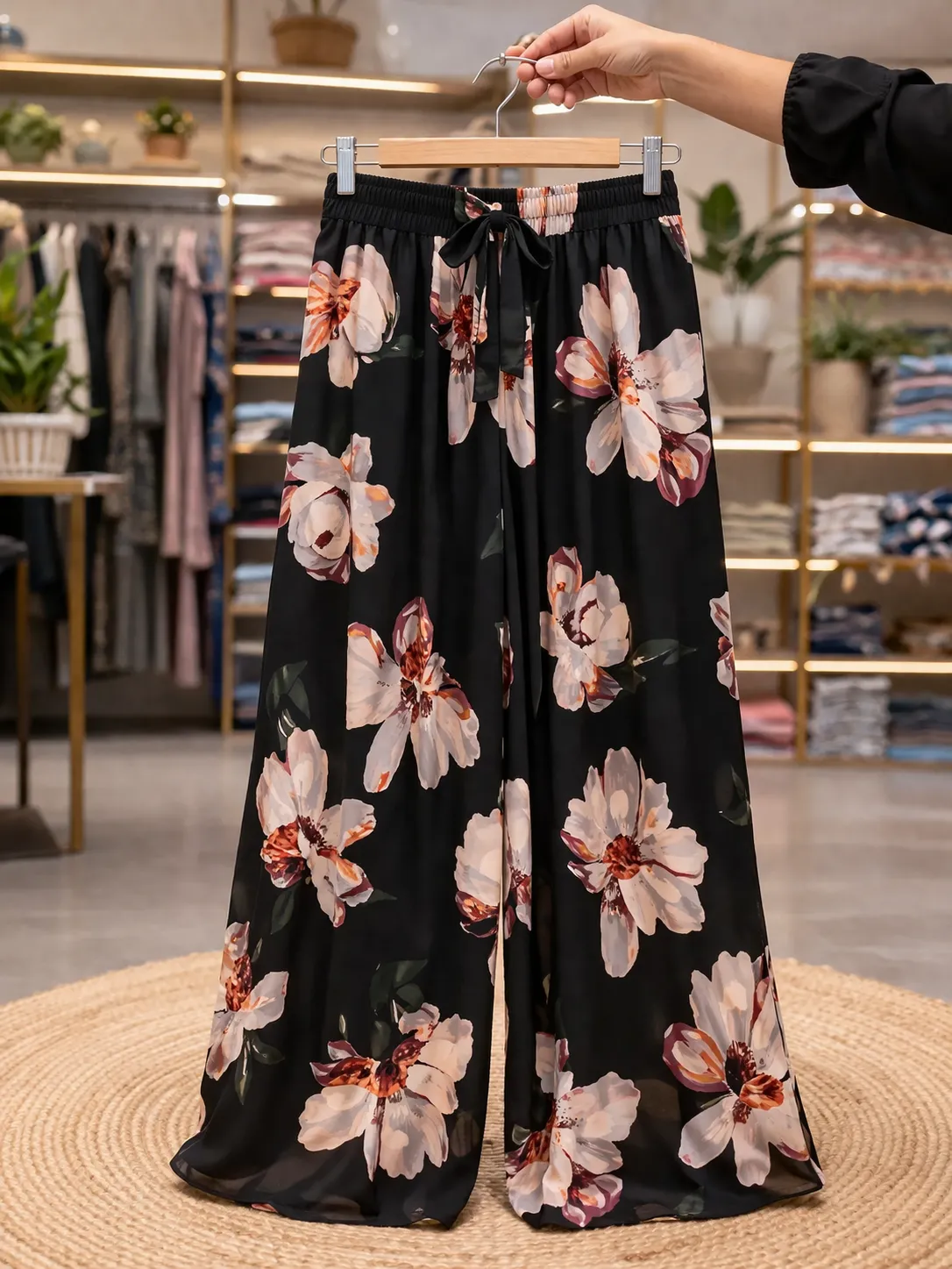 Women’s Floral Co-Ord Set – Crop Top with High-Waist Flared Pants - Image 2