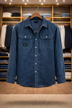 Men’s Premium Denim Shirt – Full Sleeve Button Style Casual Wear
