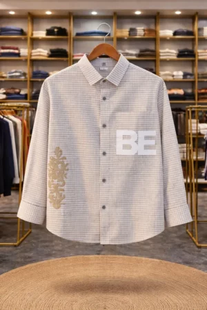 Men’s Checked Statement Shirt – Minimal Print with Bold Detail | Smart Casual Essential