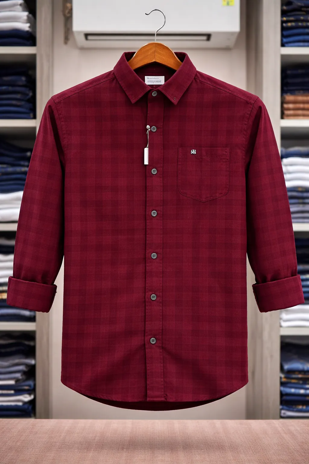 Men’s Premium Brown Checked Shirt – Half Sleeve Casual Wear - Image 2