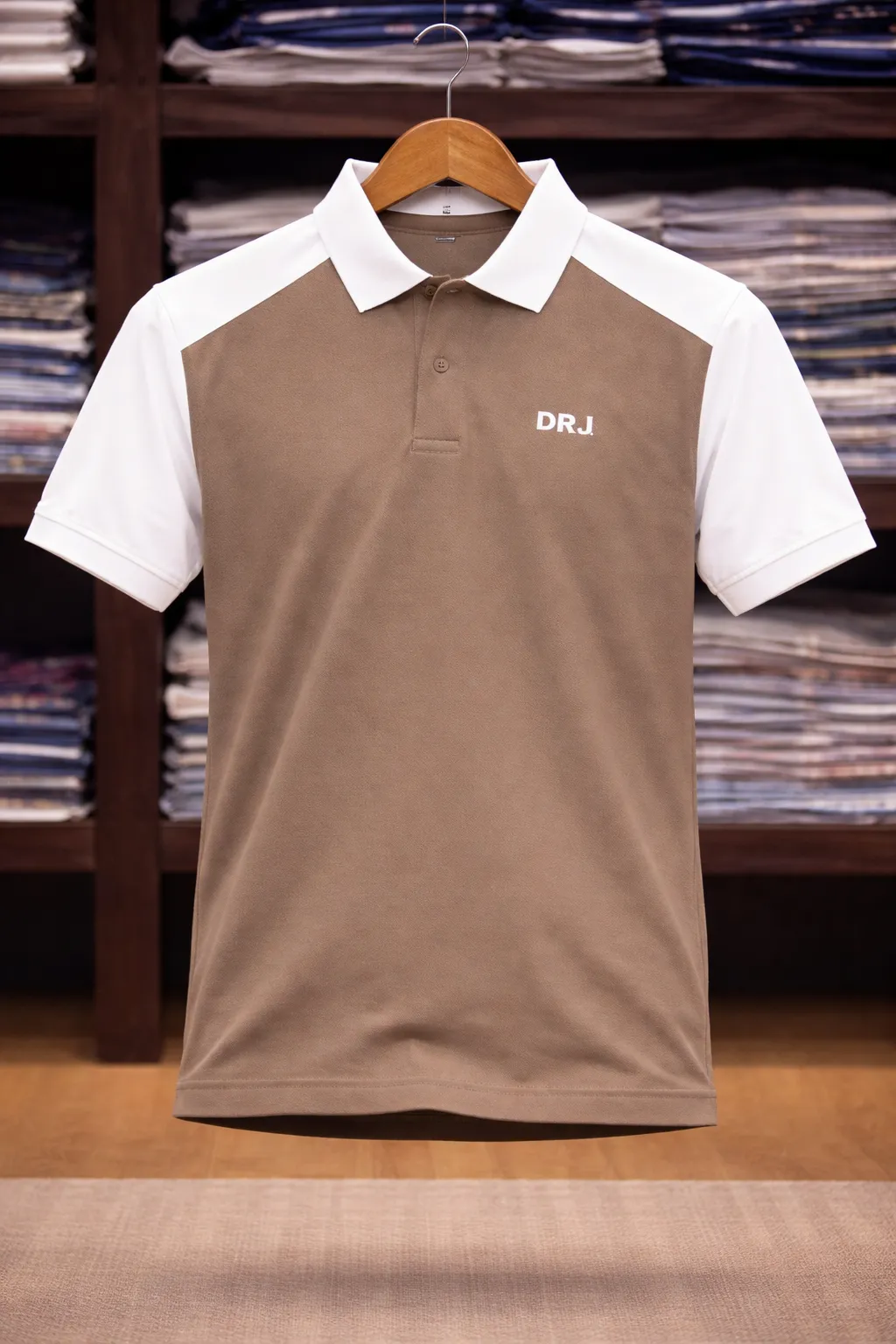 Men’s Premium Polo T-Shirt – White & Green Stylish Collar T-Shirt - Image 2