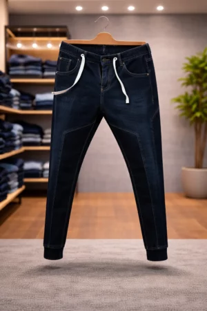 Men’s Premium Denim Jogger Jeans – Slim Fit Stretchable Drawstring Jeans