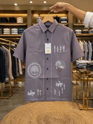 Men’s Printed Casual Shirt – Artistic Tribal Design | Premium Statement Wear