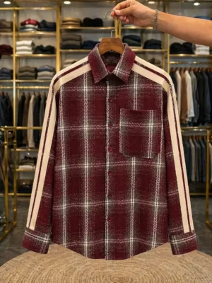 Men’s Trendy Maroon Plaid Shirt – Full Sleeve Everyday Wear52