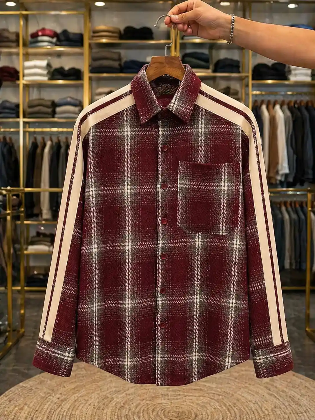 Men’s Trendy Maroon Plaid Shirt – Full Sleeve Everyday Wear52
