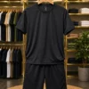 Men’s Everyday Black Co-Ord Set – Solid T-Shirt and Shorts Set