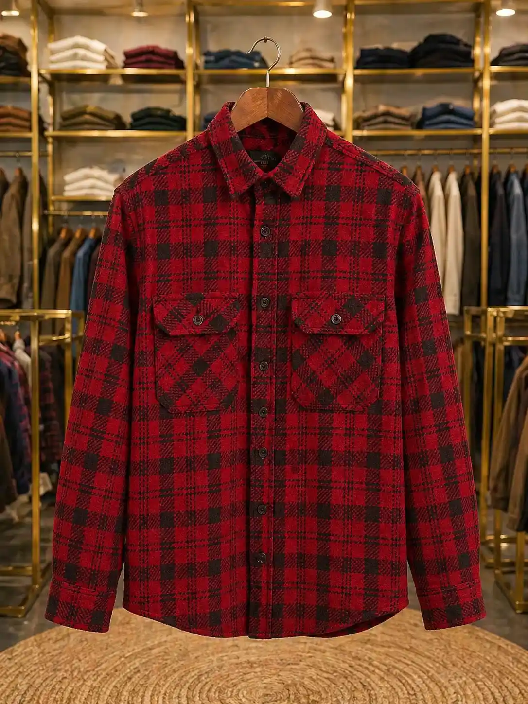 Men’s Trendy Maroon Plaid Shirt – Full Sleeve Everyday Wear52 - Image 2