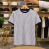 Men’s Stylish Striped T-Shirt – Grey Slim Fit Half Sleeve Tee