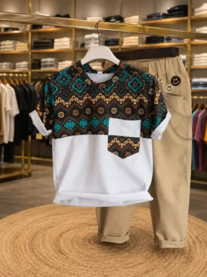 Men’s Casual Wear Combo – Printed T-Shirt with Trendy Chinos