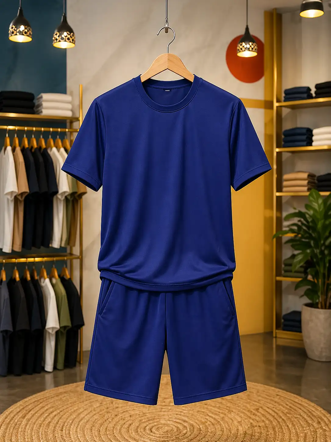 Men’s Everyday Black Co-Ord Set – Solid T-Shirt and Shorts Set - Image 2