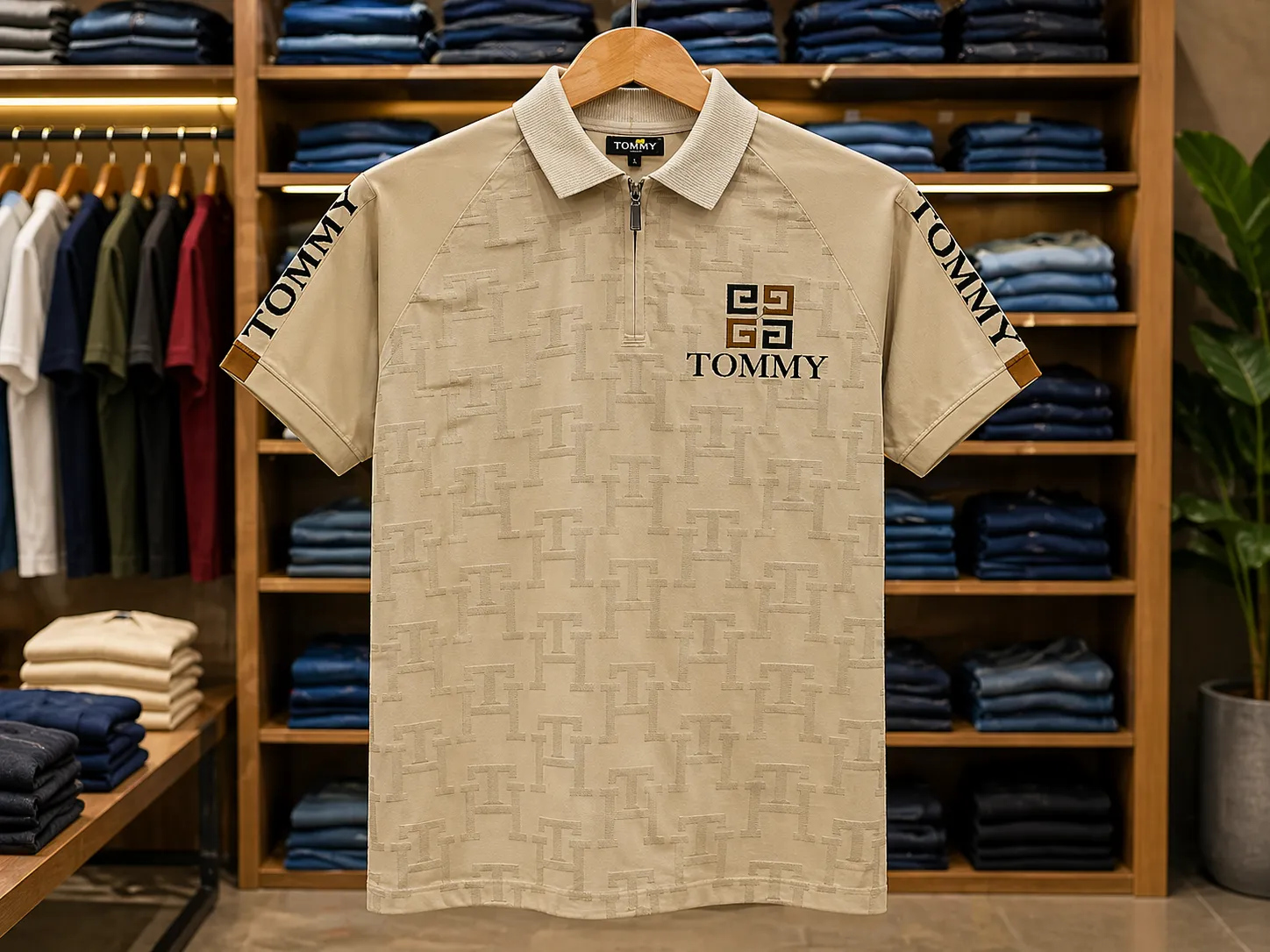 Men’s Stylish Logo Printed Polo T-Shirt – White Half Sleeve Polo - Image 2