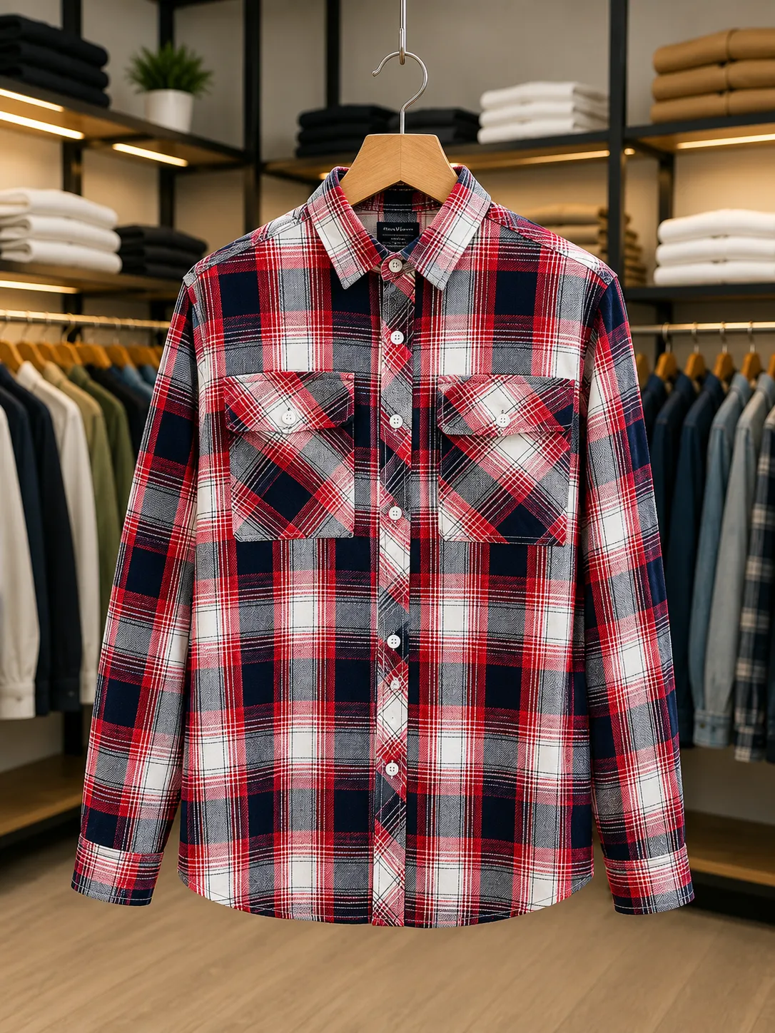 Men’s Modern Red Check Full Sleeve Shirt13